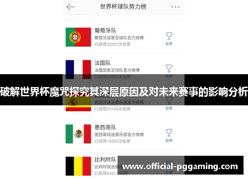 破解世界杯魔咒探究其深层原因及对未来赛事的影响分析
